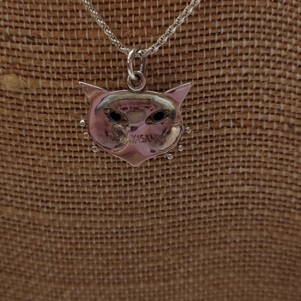 Silver, Ruby Cat Necklace - image 4
